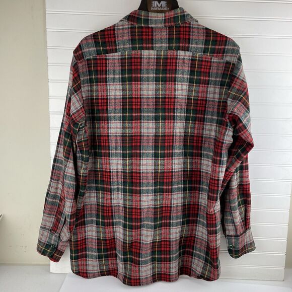 VTG Woolrich Flannel Shirt Red Green Wool Blend Plaid USA Made Men's XL Outdoor - Picture 4 of 8